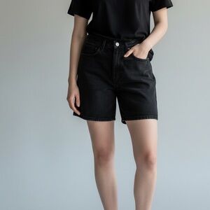 COS Black Denim Shorts – 6” Inseam – Modern Minimalist Style Size 28